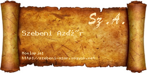 Szebeni Azár névjegykártya